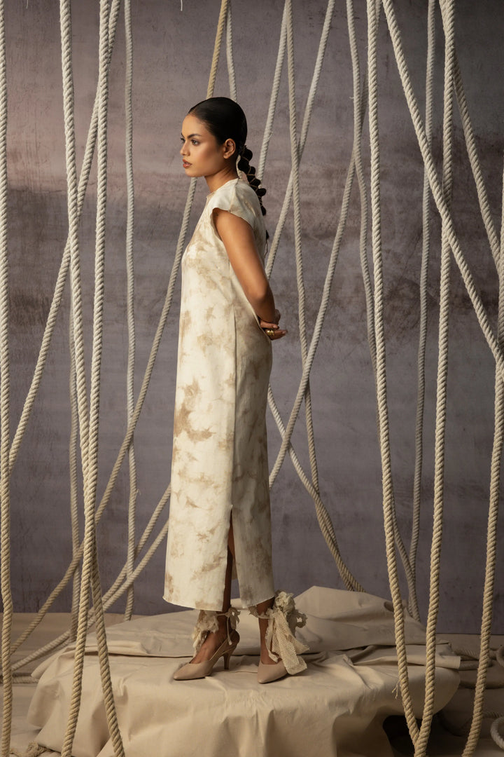 Ivory Hand-Dyed Knit Midi