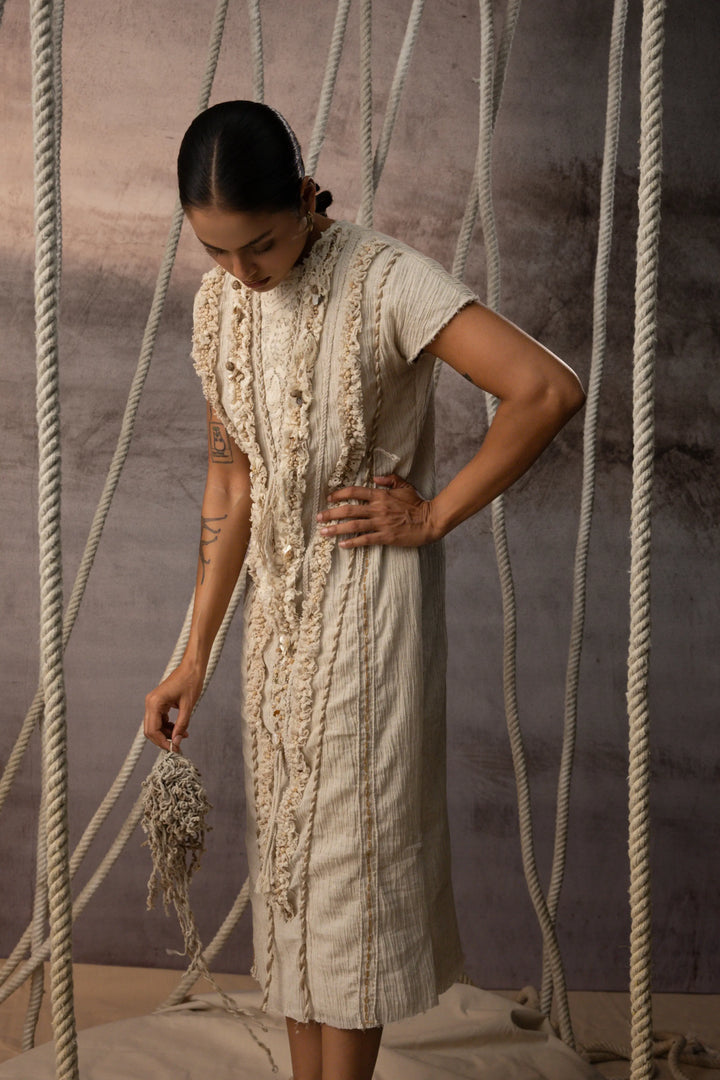 Ivory Lace Embroidered Midi