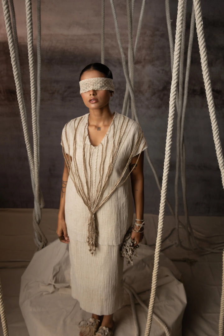 Ivory Crushed Jute-Rope Top