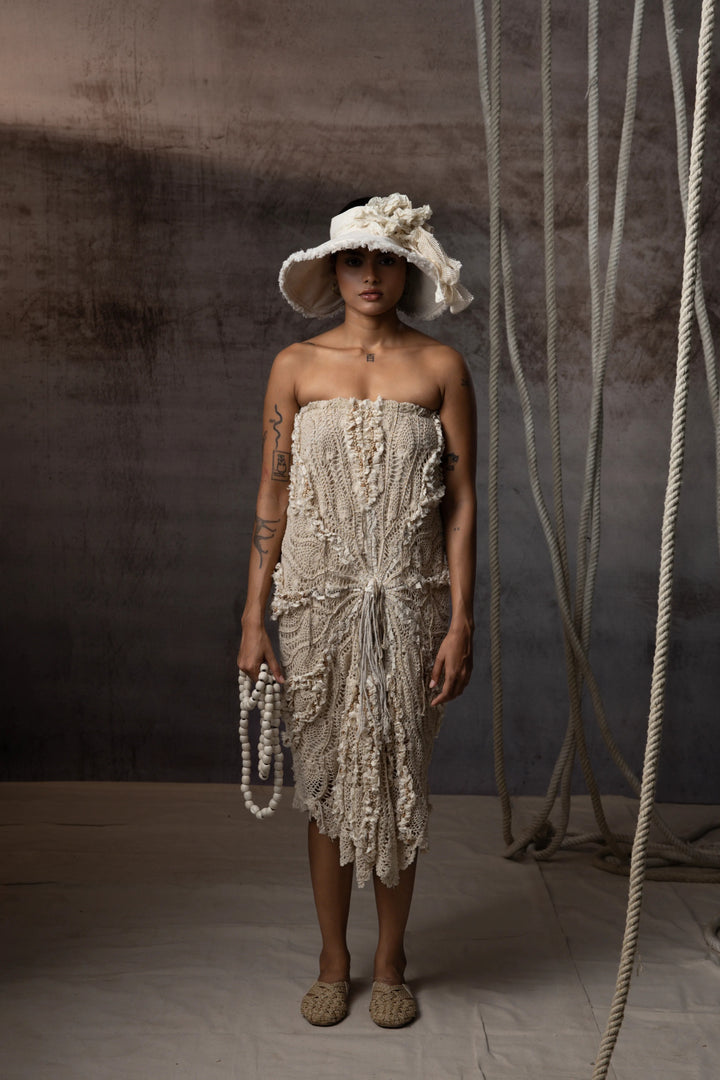 Ivory Crochet Tube Dress