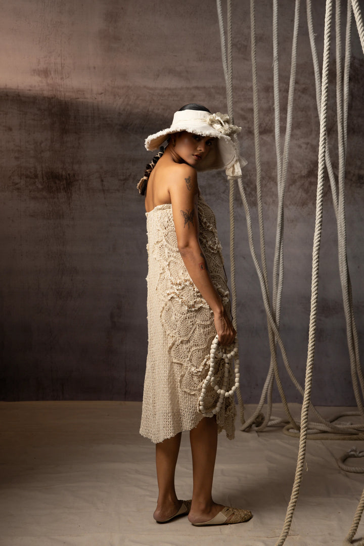 Ivory Crochet Tube Dress