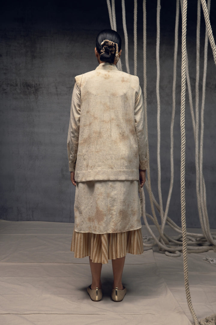 Khadi Jute Embroidered Kimono Jacket