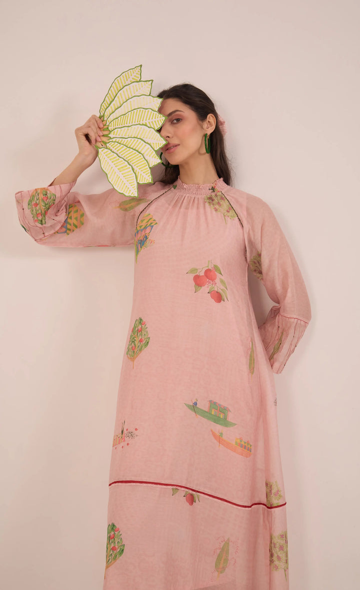 Gulposh: Cotton Silk Raglan Dress